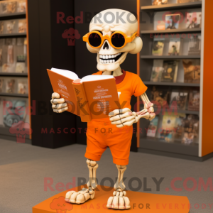 Orange Skull maskot kostume...