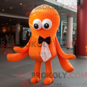 Orange blæksprutte maskot...