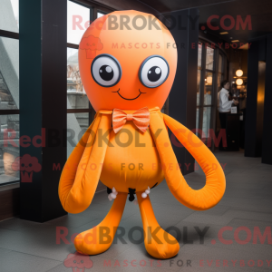 Orange Squid mascot costume...