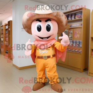 Peach Cowboy maskot kostume...