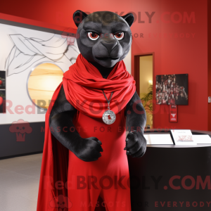 Red Panther mascot costume...