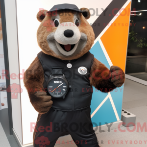 Black Marmot mascot costume...
