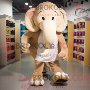 Beige Mammoth mascot...