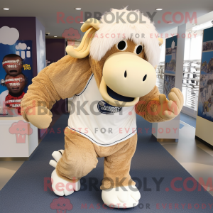 Beige Mammoth mascot...