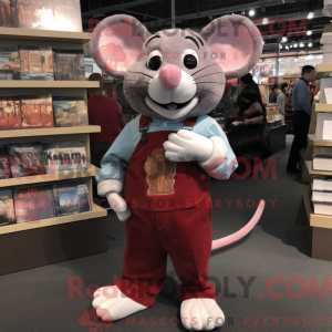 Maroon Mouse maskot kostume...