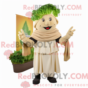 Beige Caesar Salat maskot...