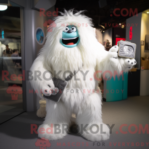 Wit Yeti-mascottekostuum...