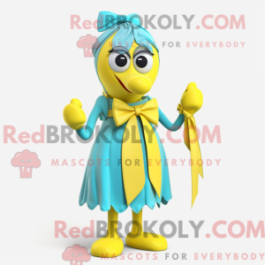 Cyan Baa maskotdraktfigur...