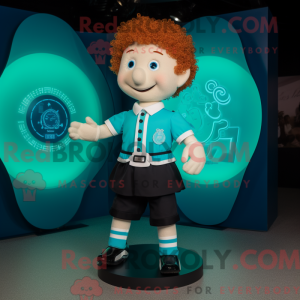 Cyan irsk danser maskot...