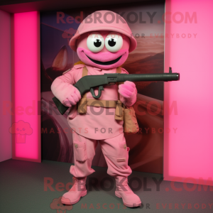 Pink Sniper mascot costume...