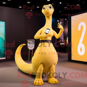 Gold Brachiosaurus mascot...