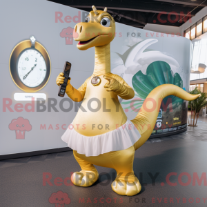 Gold Brachiosaurus mascot...