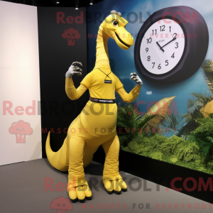 Gold Brachiosaurus mascot...