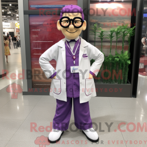 Lila Doktor Maskottchen...