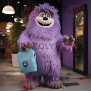 Purple Yeti mascot costume...