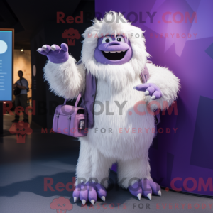 Purple Yeti mascot costume...