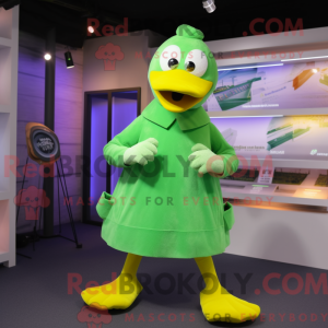 Lime Green Duck mascot...