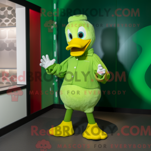 Lime Green Duck mascot...