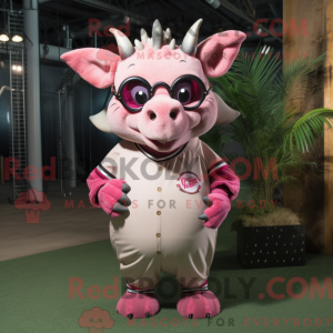 Pink Triceratops mascot...