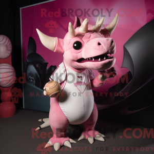 Pink Triceratops mascot...
