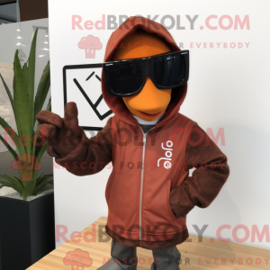 Rust Peacock maskot kostume...