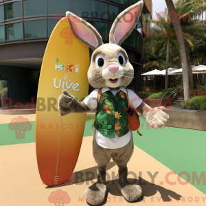 Olive Wild Rabbit mascot...