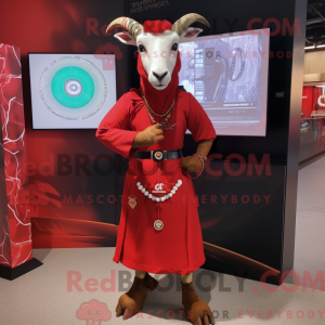 Red Goat maskot kostume...