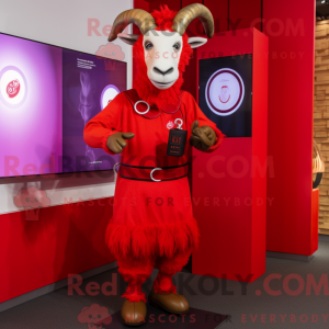 Red Goat-maskotdraktfigur...