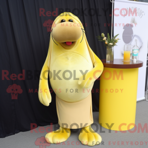 Lemon Yellow Walrus mascot...