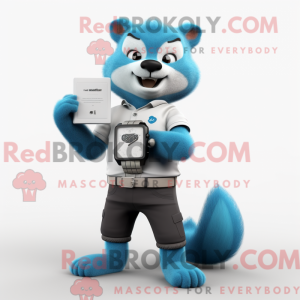 Blue Marten maskot kostume...