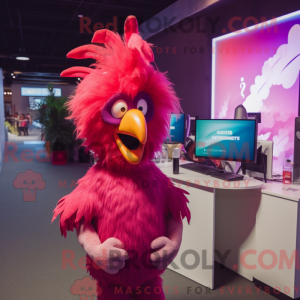 Magenta Roosters mascot...