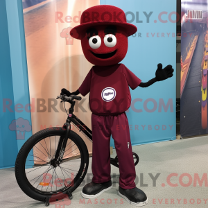 Maroon Unicyclist mascot...