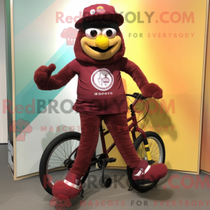 Maroon Unicyclist mascot...
