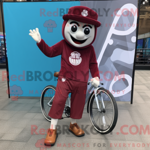 Maroon Unicyclist mascot...