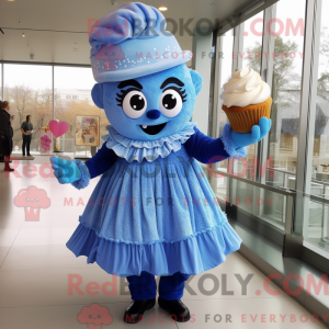 Blue Cupcake mascot costume...