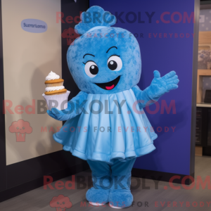 Blue Cupcake mascot costume...