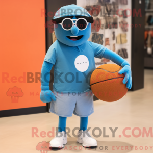 Cyan Basketball Ball maskot...