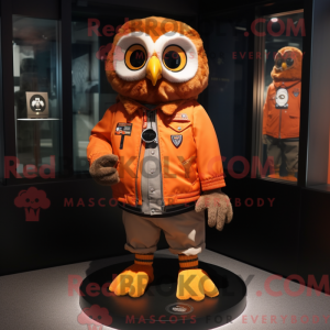 Orange Owl mascot costume...