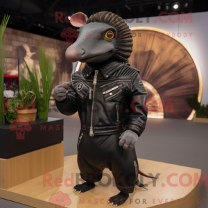 Sort Armadillo maskot...