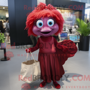 Maroon Betta Fish mascot...