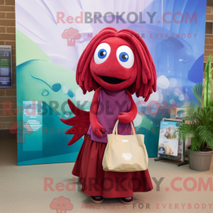 Maroon Betta Fish mascot...