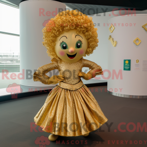 Gold Irish Dancer mascot...