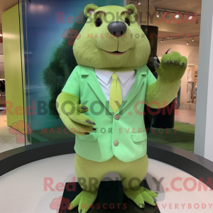 Lime Green Beaver mascot...