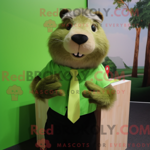 Lime Green Beaver mascot...