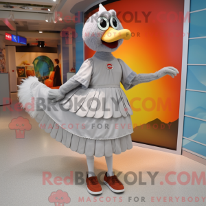 Sølv kalkun maskot kostume...