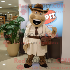 Tan Steak mascot costume...