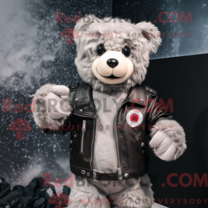 Sølv Bamse maskot kostume...