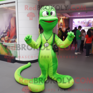 Lime Green Snake mascot...