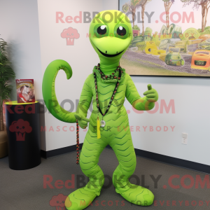 Lime Green Snake mascot...