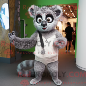 Grå Lemur maskot kostume...